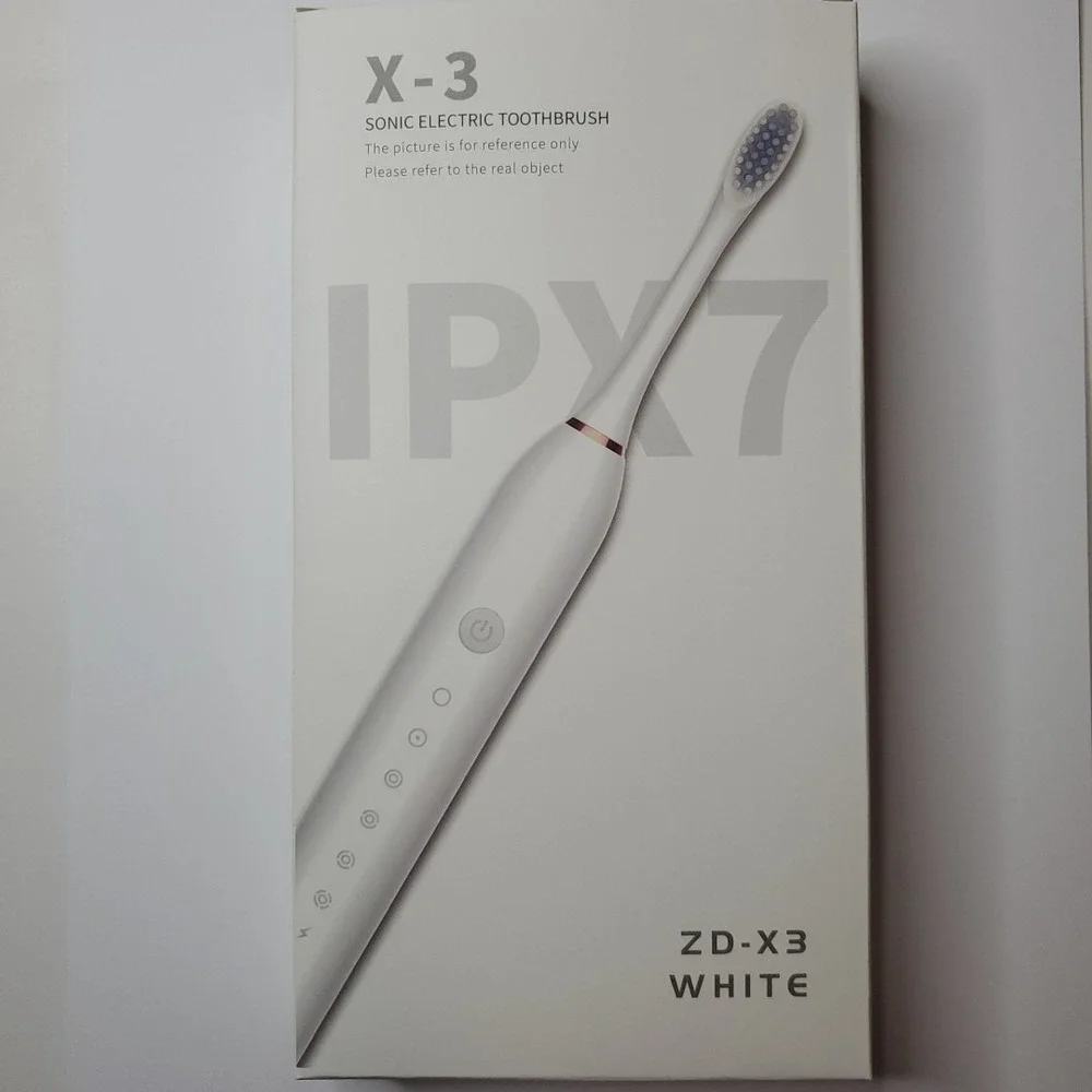 Sonic Electric Toothbrush X-3 White ZD-X3 IPX7 Waterproof Rechargeable 6 Modes